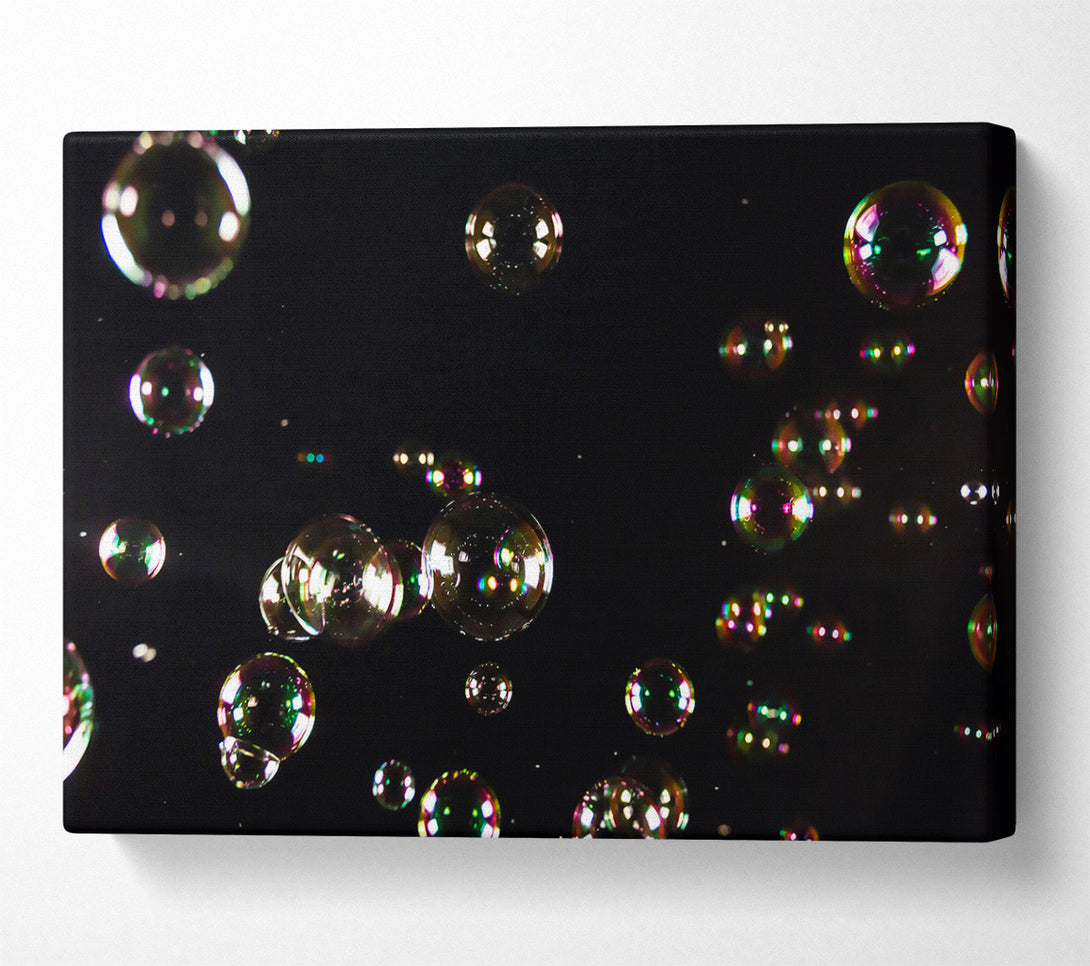  A Canvas Print of Rainbow Bubbles On Black Canvas Wall Art