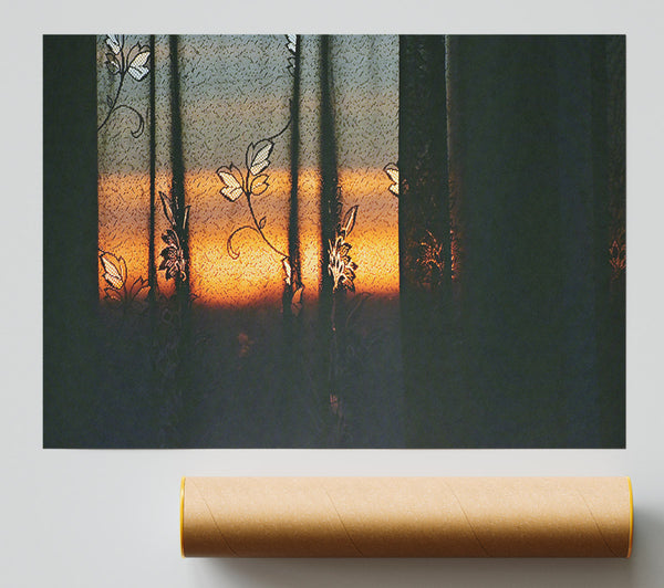 Orange Lace Sunset Giclee Print