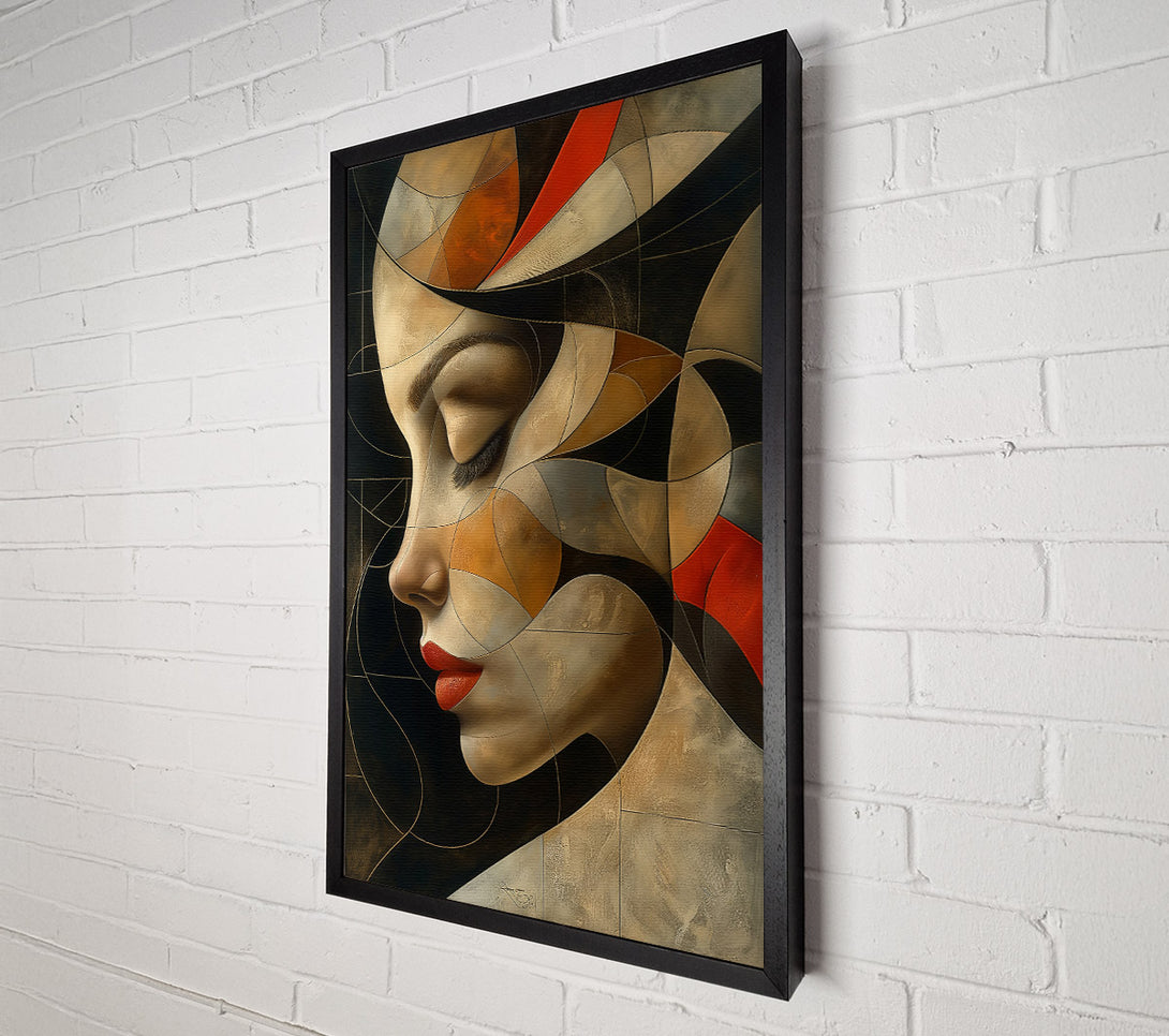  A Canvas Print of Crimson Geometric Dream Canvas Print