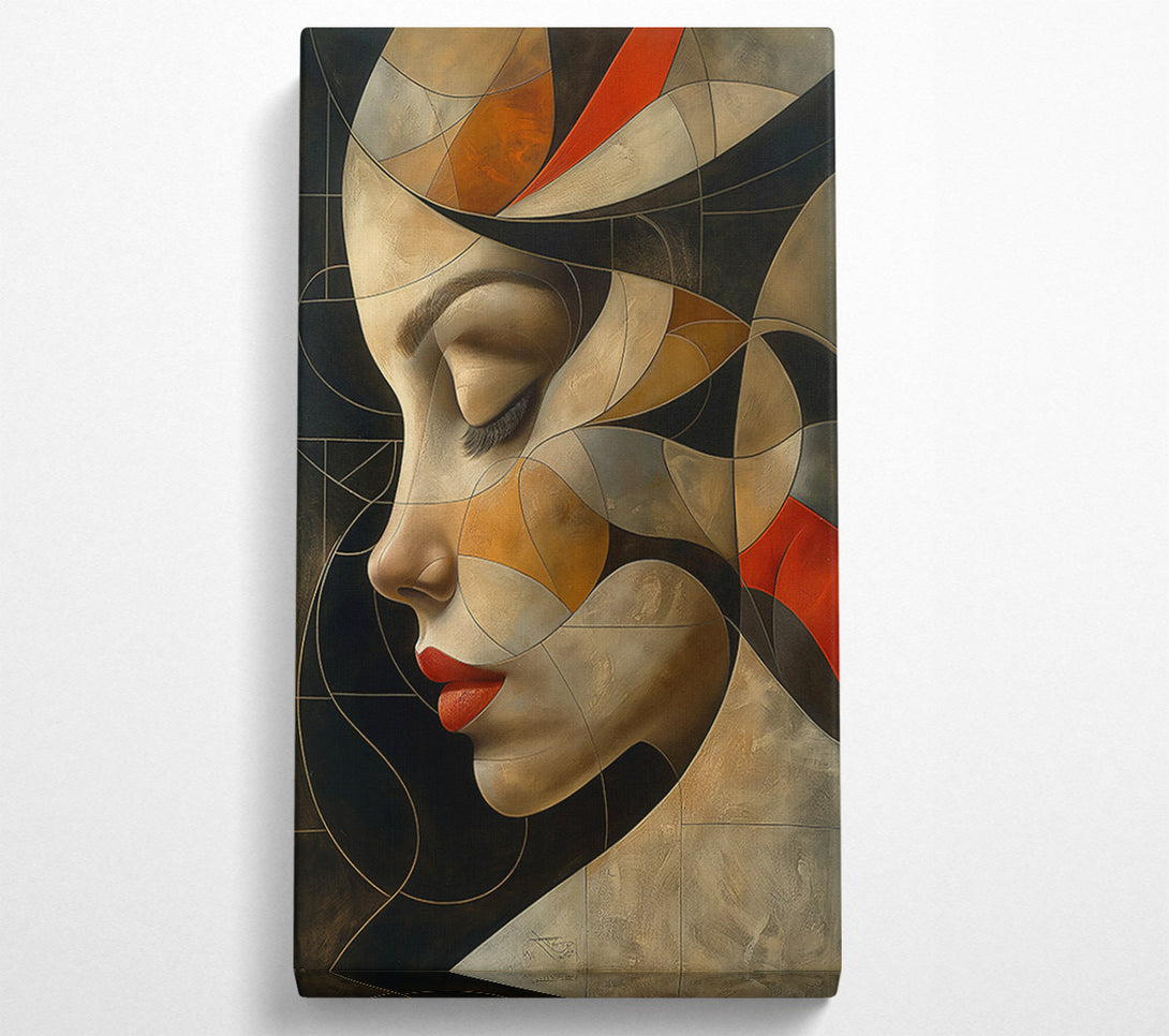 A Canvas Print of Crimson Geometric Dream Canvas Print