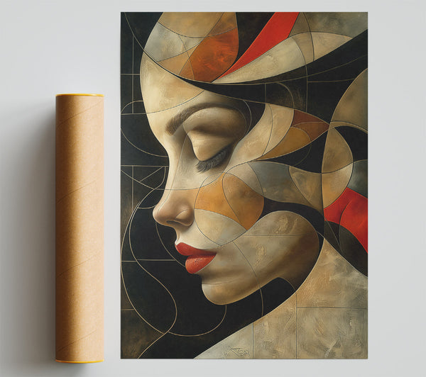 Crimson Geometric Dream Giclee Print