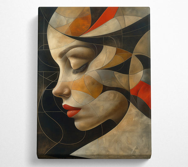  A Canvas Print of Crimson Geometric Dream Canvas Print