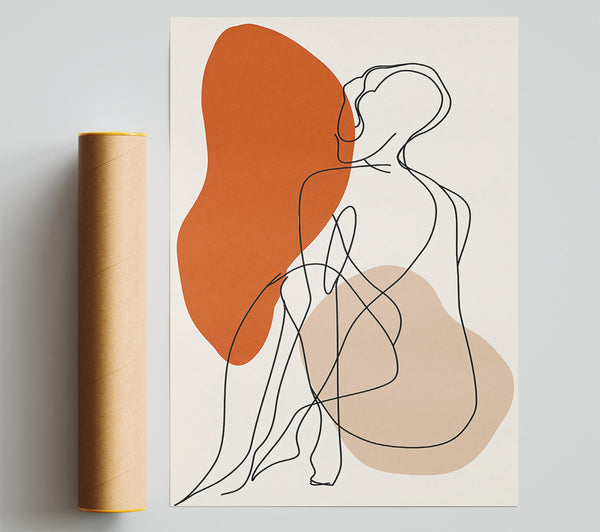 Rust-Colored Figure Giclee Print