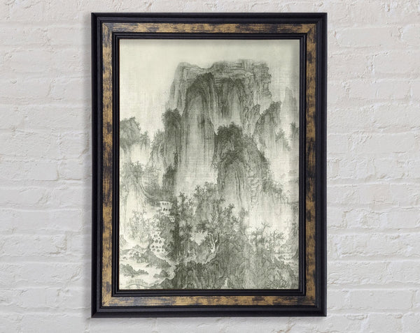 Distressed Mountains Framed Print
