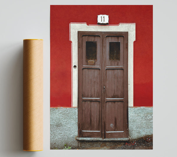 Red Doorway To Brown Print