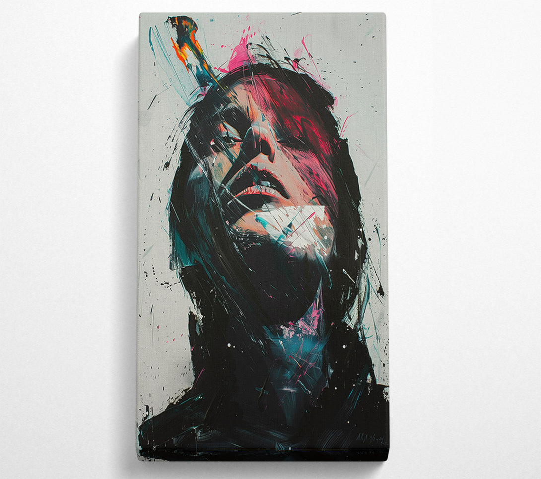  A Canvas Print of Distressed Woman Graffiti Canvas Wall Art