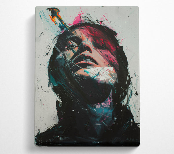  A Canvas Print of Distressed Woman Graffiti Canvas Wall Art