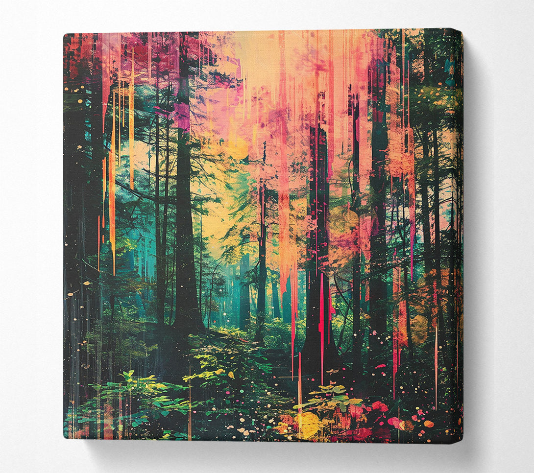  A Canvas Print of Distressed Woodland Walk Canvas Art
