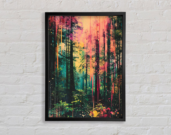 Distressed Woodland Walk Framed Print