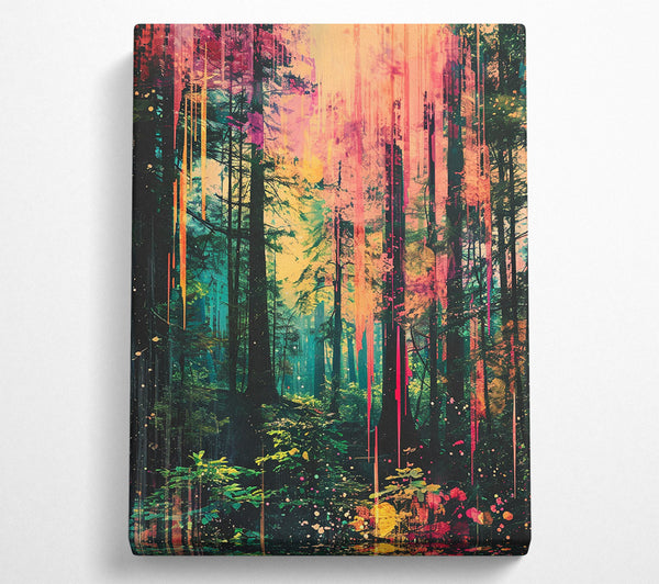  A Canvas Print of Distressed Woodland Walk Canvas Art