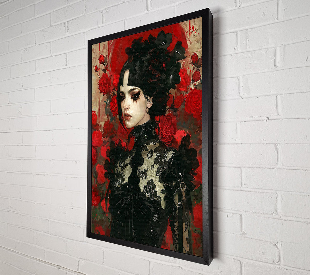  A Canvas Print of Crimson Lace Embrace Canvas Print