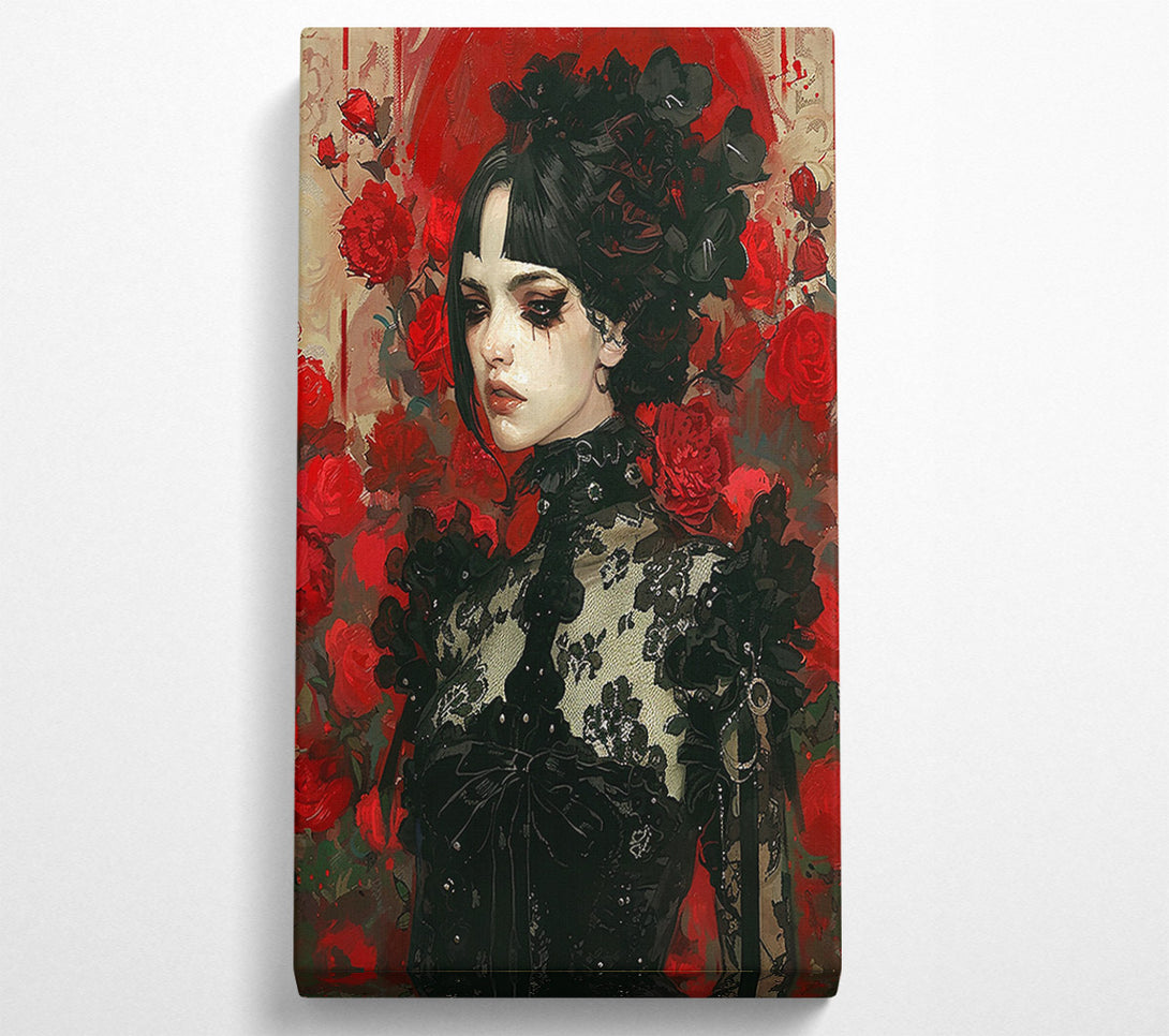  A Canvas Print of Crimson Lace Embrace Canvas Print