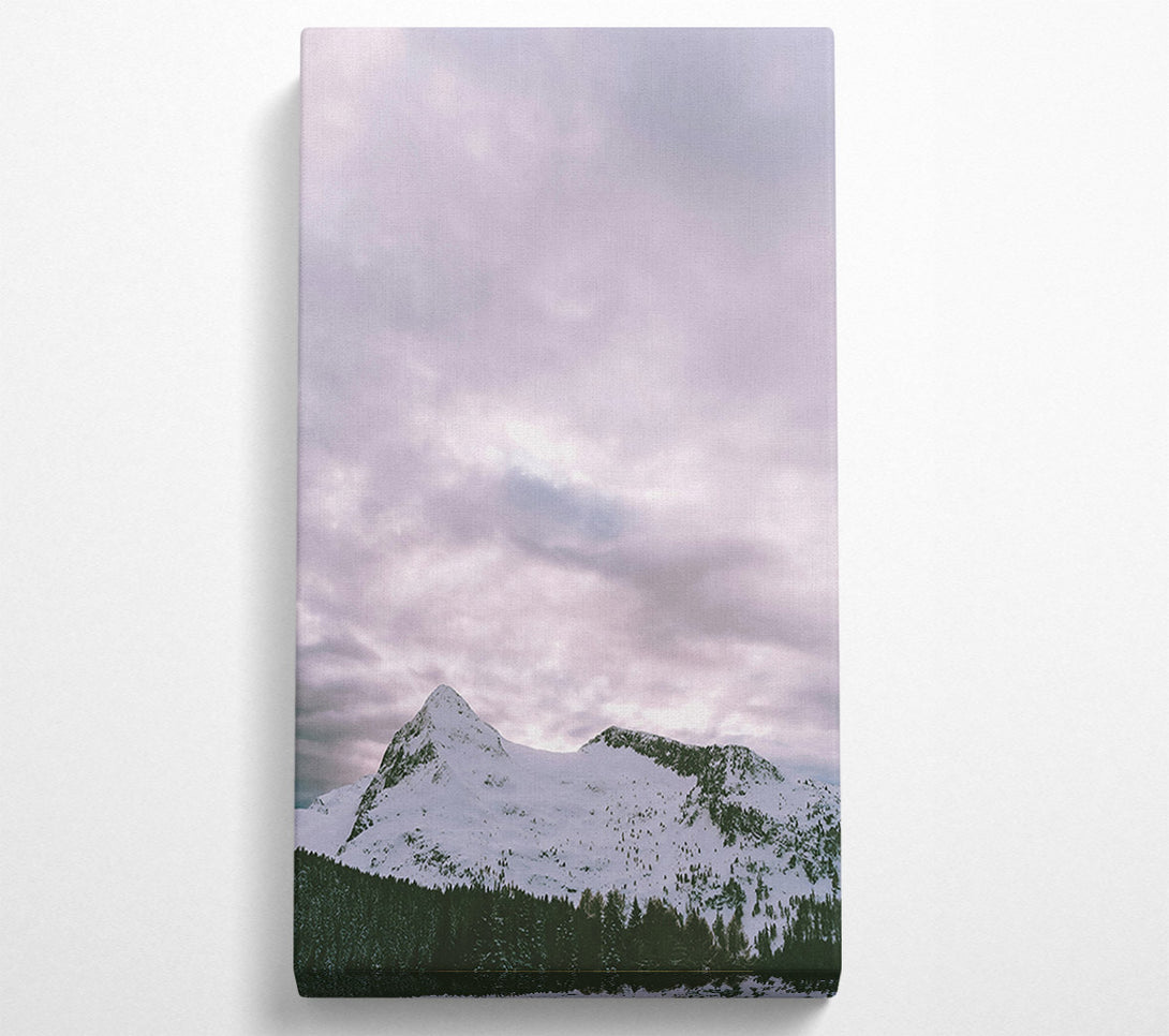  A Canvas Print of Pale Peaks Under Gray Skies Canvas Wall Art