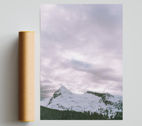 Pale Peaks Under Gray Skies Giclee Print