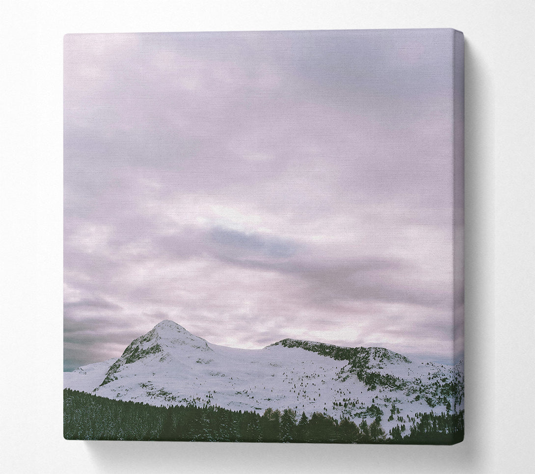  A Canvas Print of Pale Peaks Under Gray Skies Canvas Wall Art