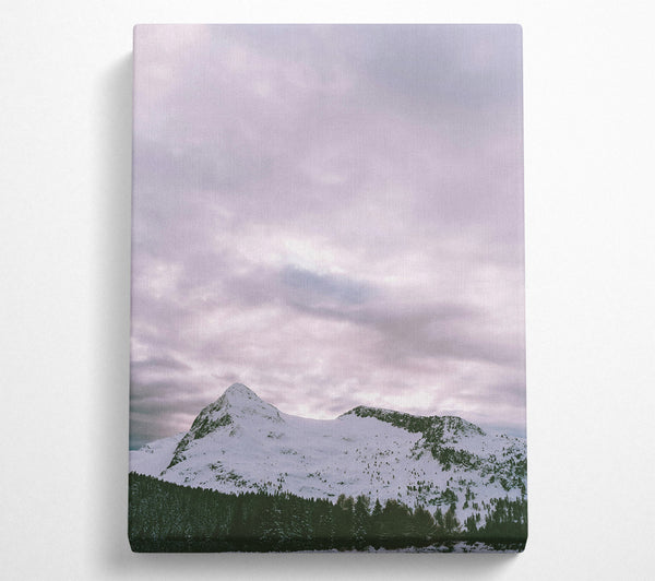  A Canvas Print of Pale Peaks Under Gray Skies Canvas Wall Art