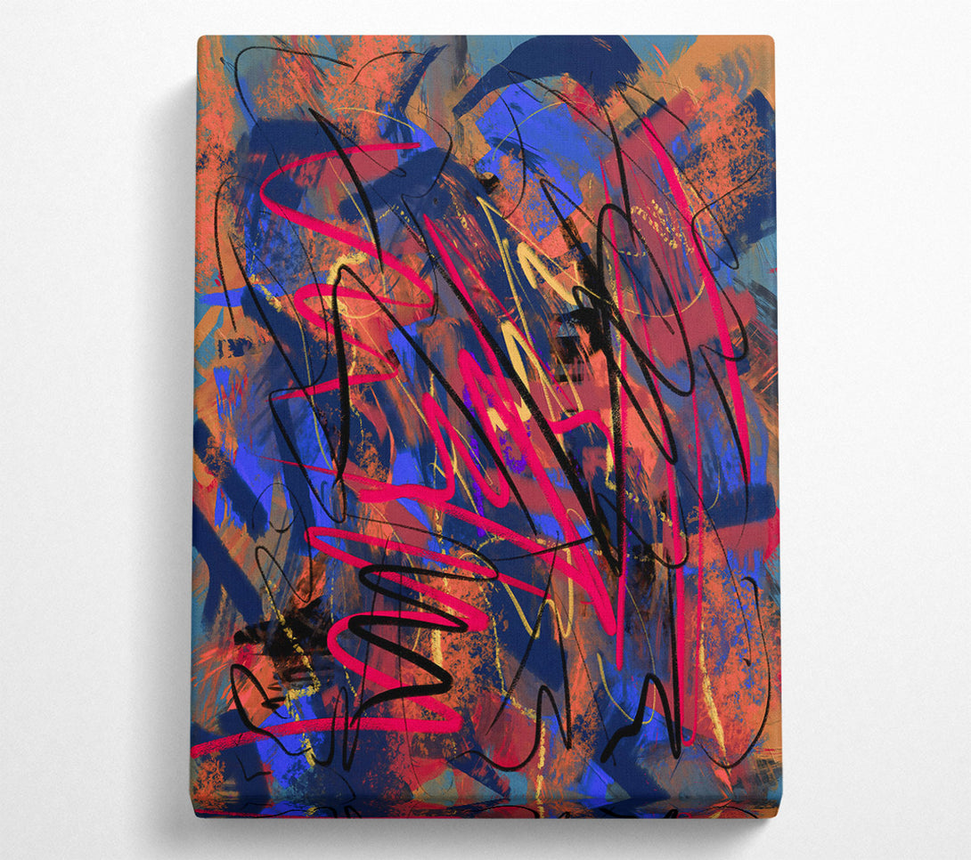  A Canvas Print of Crimson Abstract Symphony Canvas Art