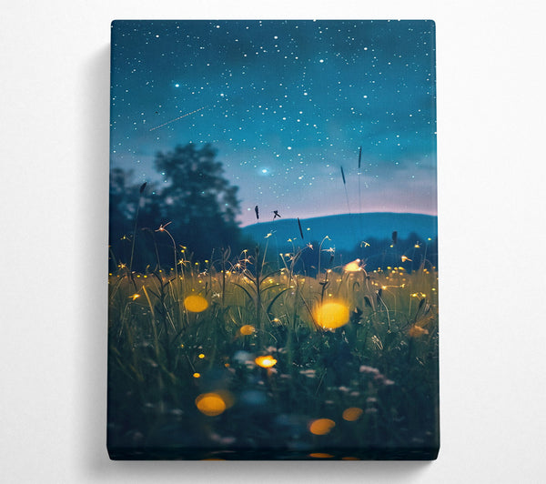  A Canvas Print of Blue Nightglow Field Canvas Art