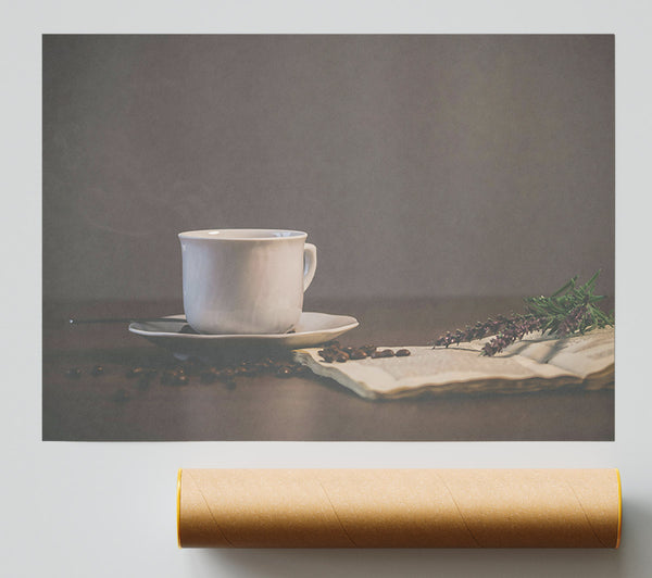 Brown Coffee Steam Poster