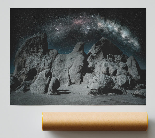 Grey Rocks Under Stars Giclee Print