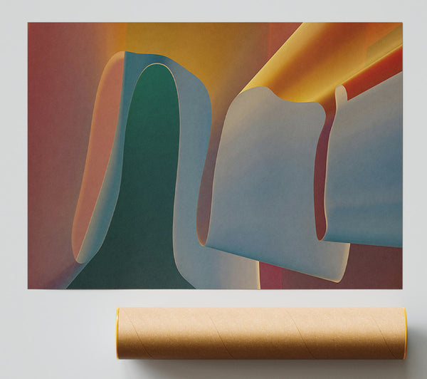 Blue Fold Abstract Print