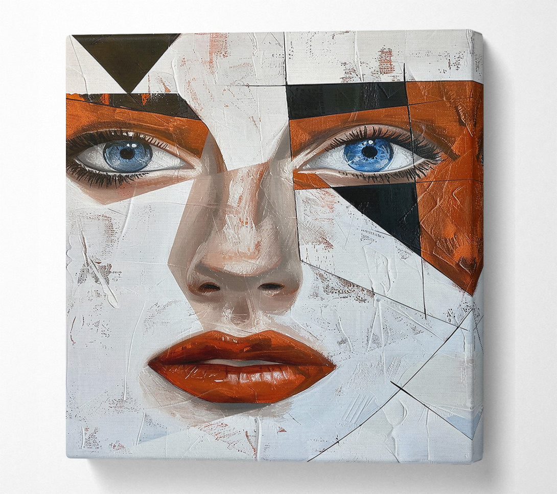  A Canvas Print of Orange Abstract Portrait Canvas Art