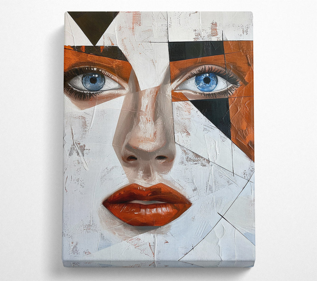  A Canvas Print of Orange Abstract Portrait Canvas Art