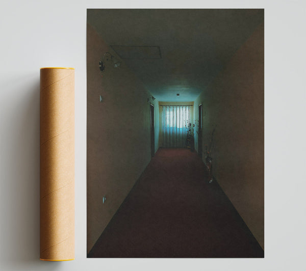 Blue Light Corridor Poster