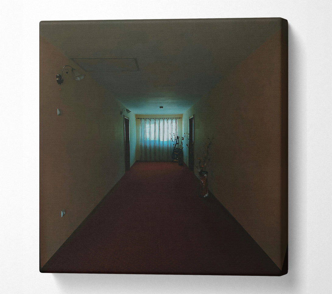  A Canvas Print of Blue Light Corridor Canvas Wall Art