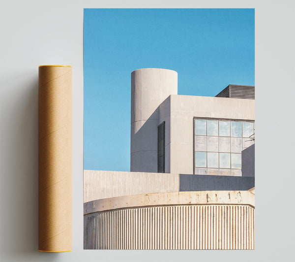 Cream Concrete Geometry Giclee Print