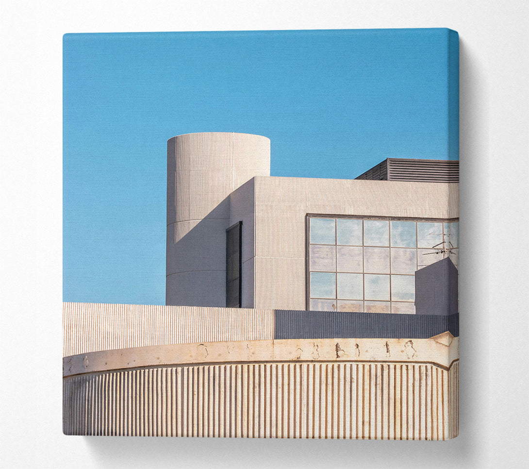  A Canvas Print of Cream Concrete Geometry Canvas Print