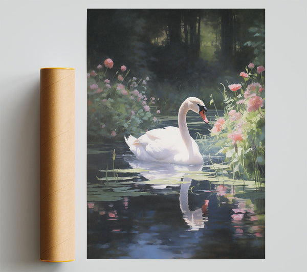 Blue Swan Serenity Giclee Print