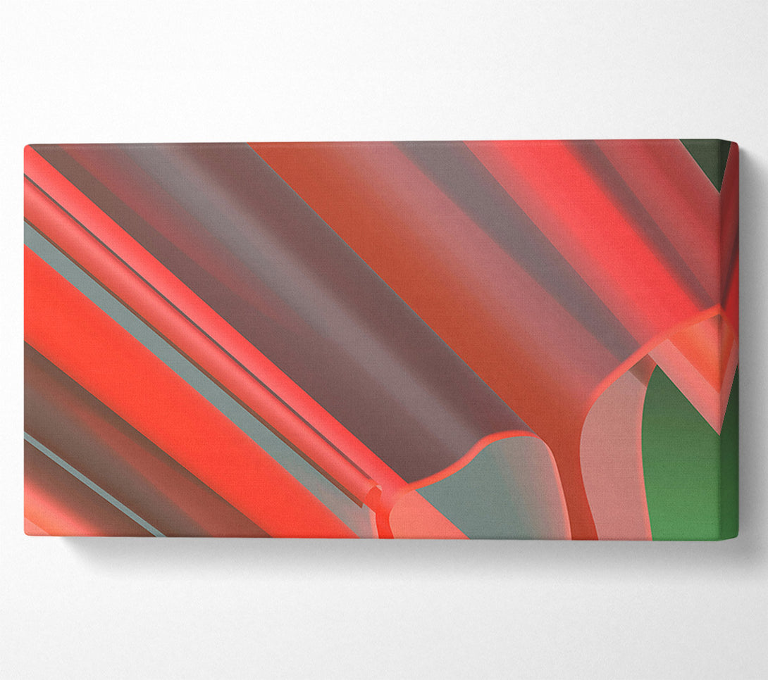  A Canvas Print of Coral Abstract Lines Canvas Print