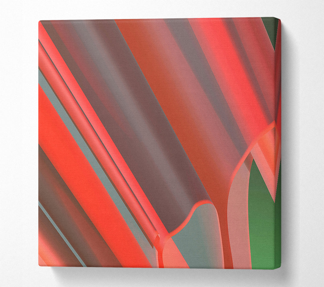 A Canvas Print of Coral Abstract Lines Canvas Print