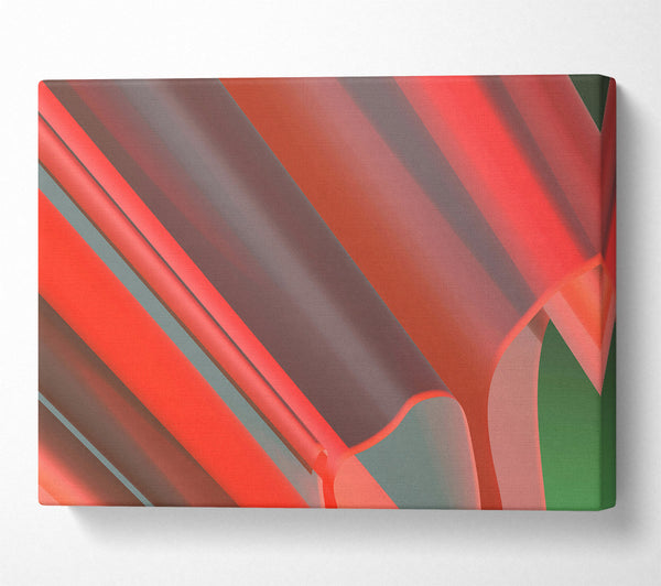  A Canvas Print of Coral Abstract Lines Canvas Print