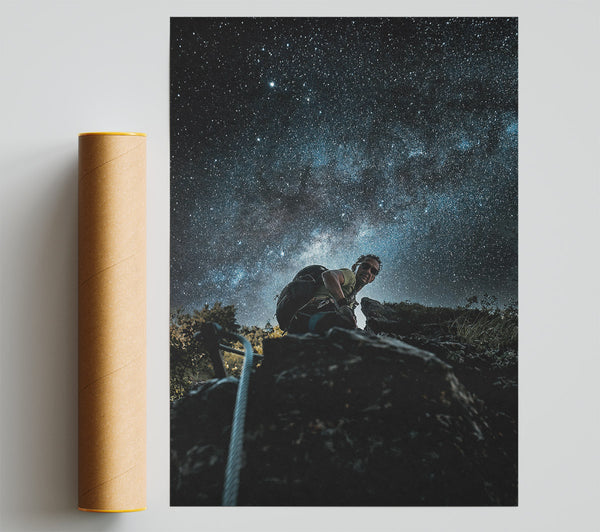 Blue Star Climber Poster