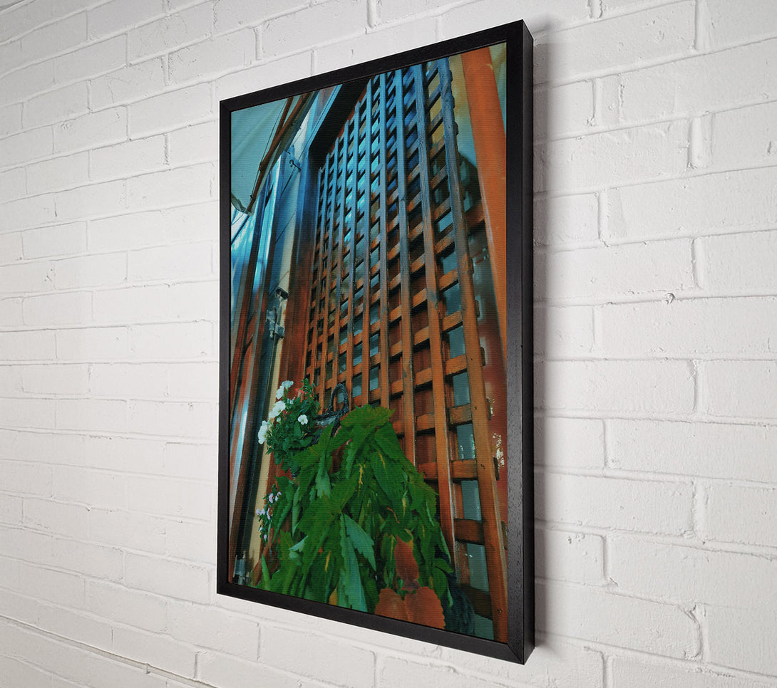  A Canvas Print of Brown Lattice Window Canvas Wall Art