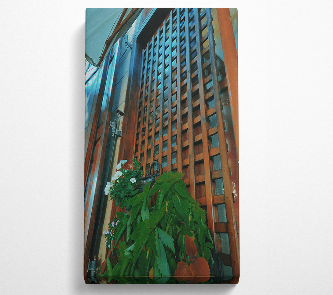  A Canvas Print of Brown Lattice Window Canvas Wall Art
