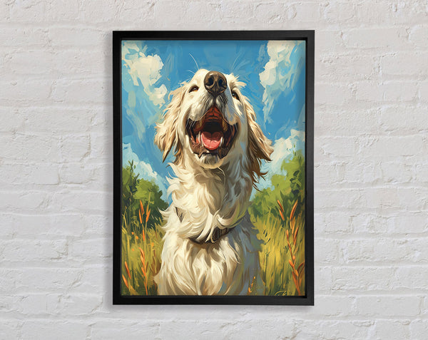 Dog In The Countryside Framed Print