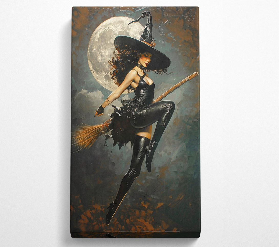  A Canvas Print of Black Moon Witch Flight Canvas Art