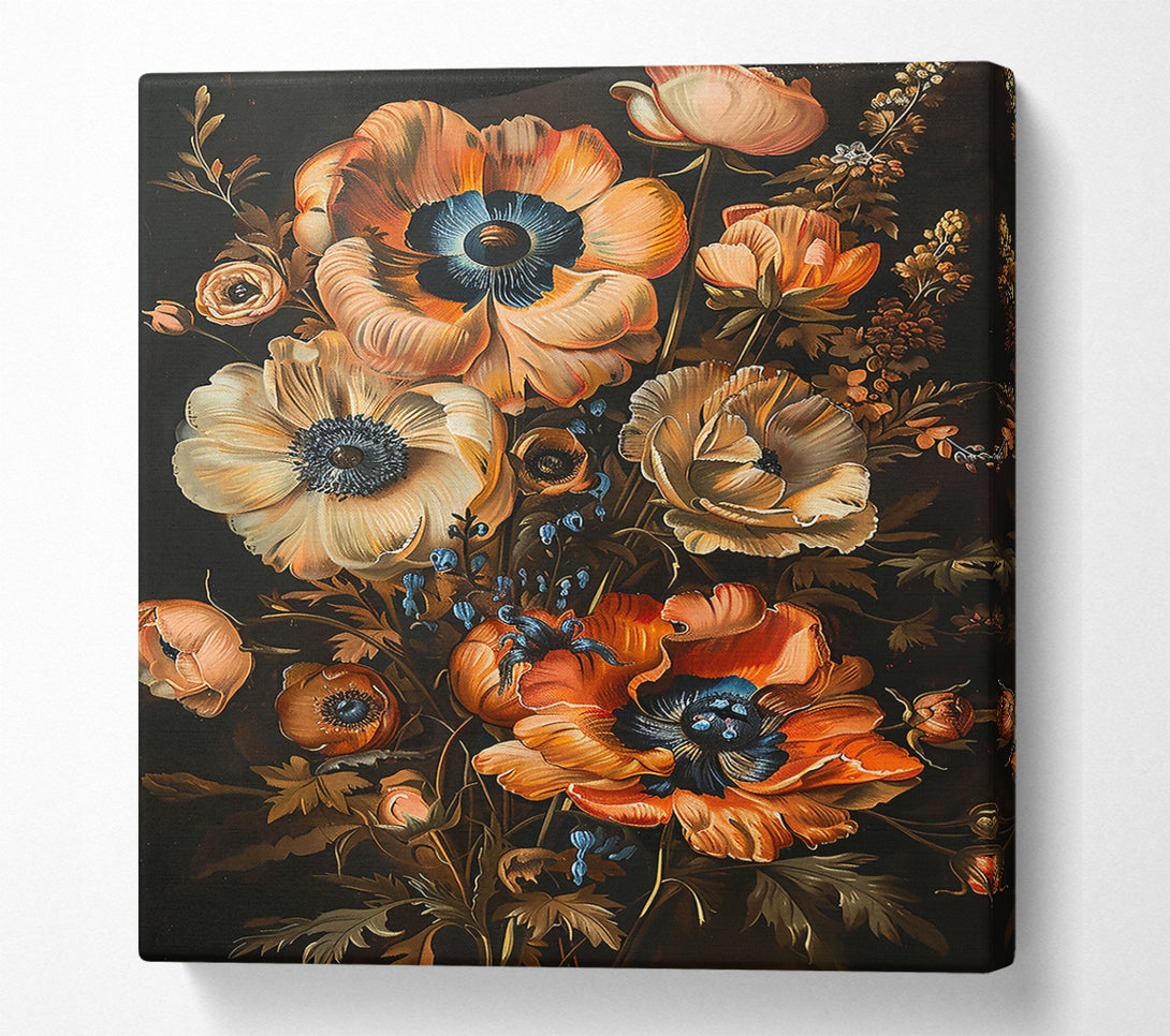  A Canvas Print of Crimson Floral Bouquet Canvas Print