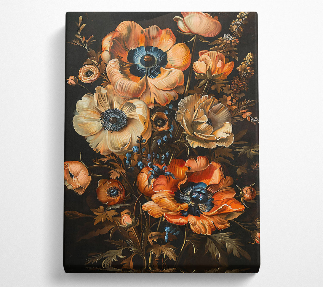  A Canvas Print of Crimson Floral Bouquet Canvas Print