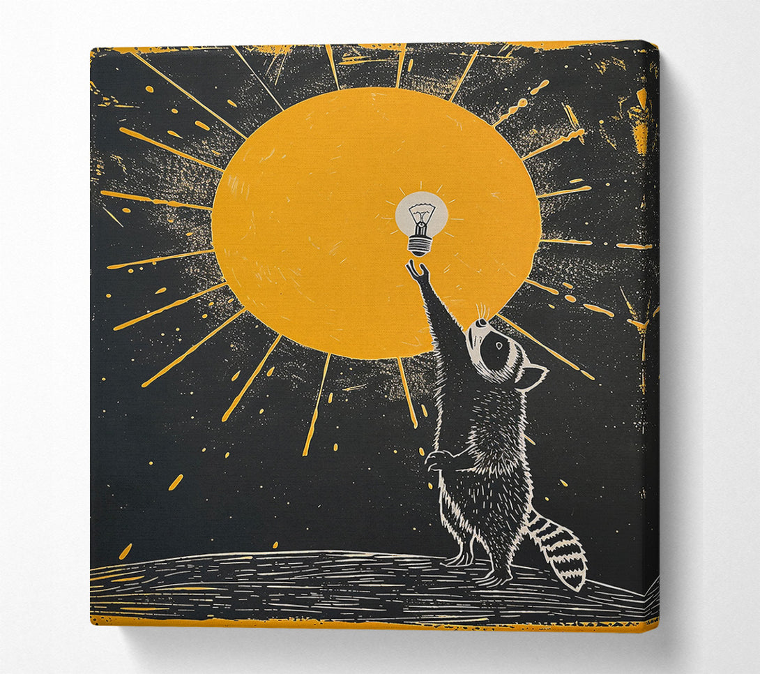  A Canvas Print of Golden Raccoon'S Wish Canvas Print