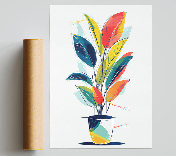 Yellow And Blue Blooms Giclee Print