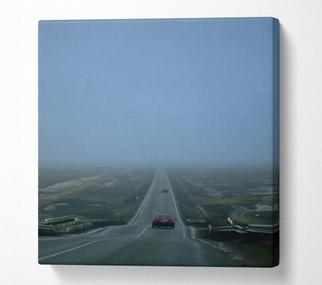  A Canvas Print of Blue Foggy Driveway Canvas Wall Art