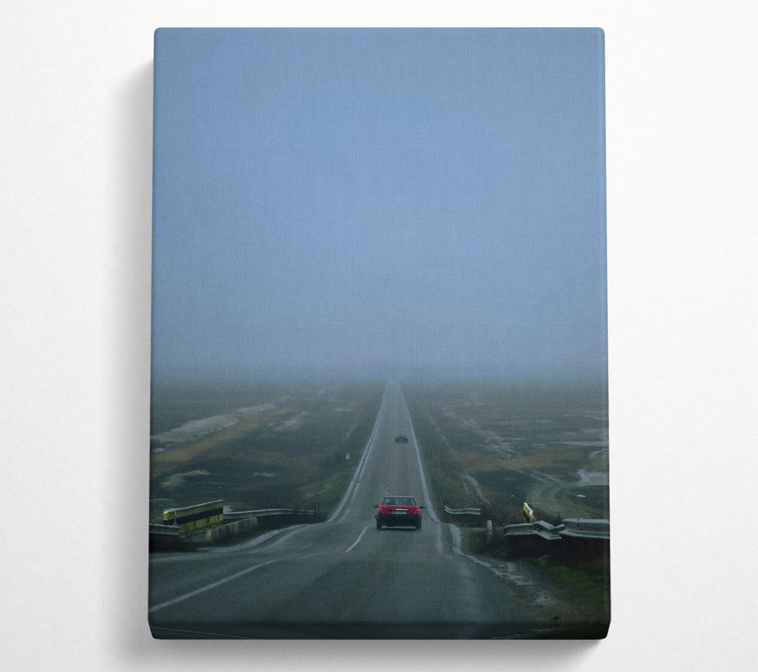  A Canvas Print of Blue Foggy Driveway Canvas Wall Art