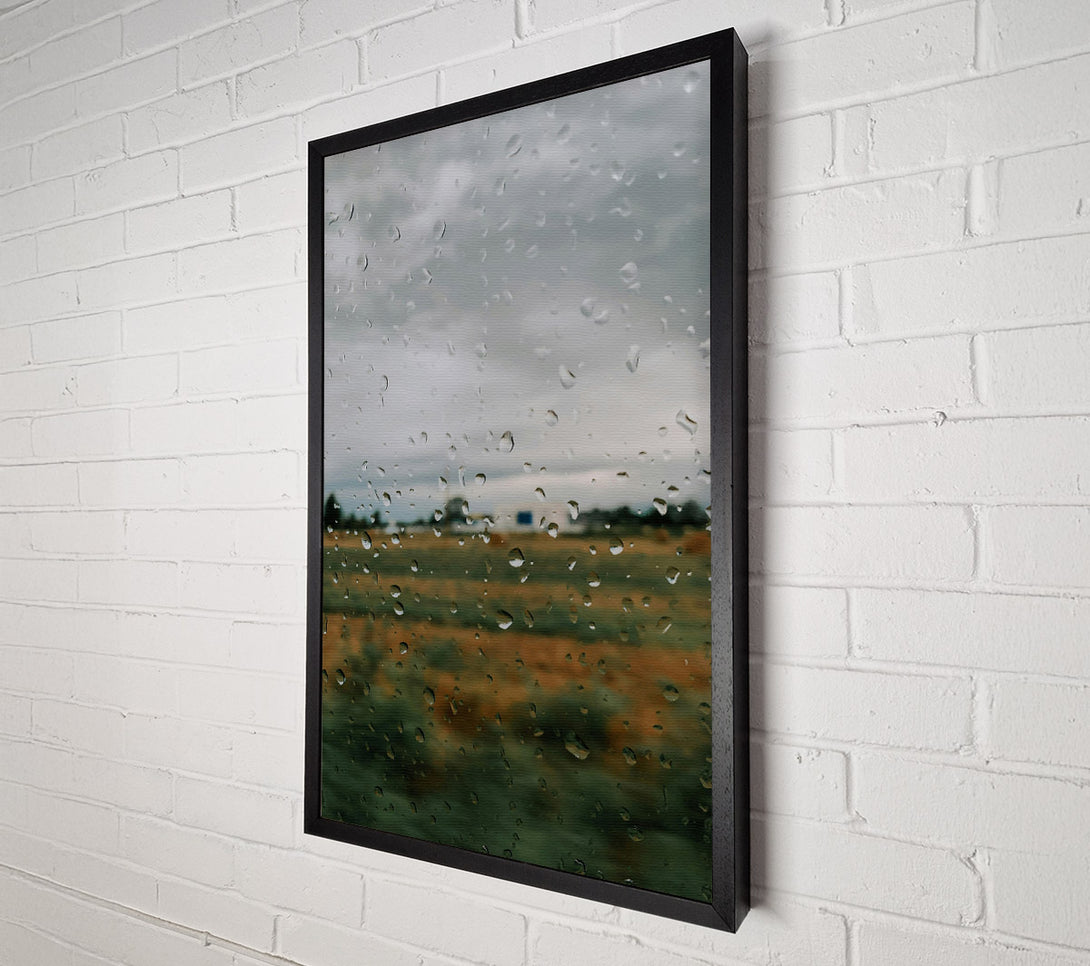  A Canvas Print of Grey Day Raindrops Canvas Art