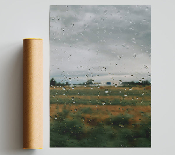 Grey Day Raindrops Giclee Print