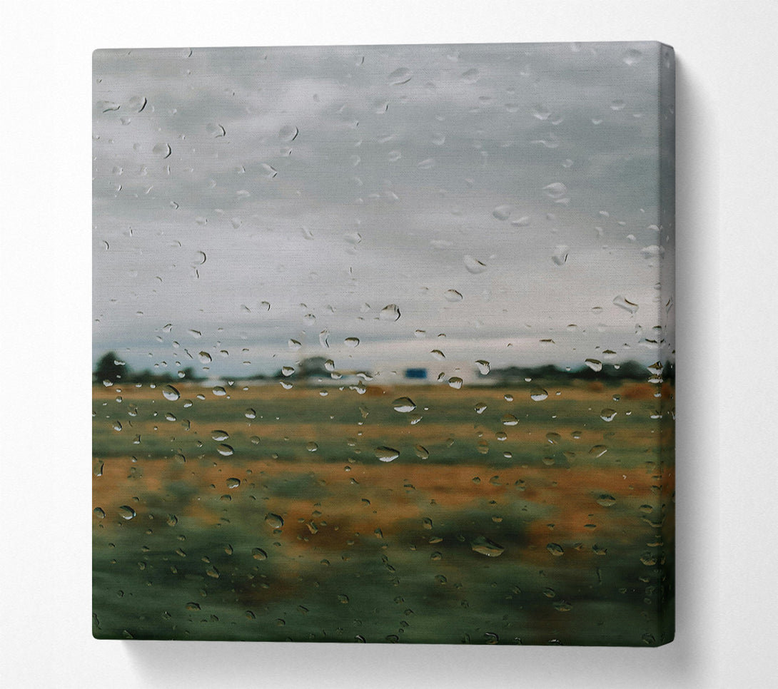  A Canvas Print of Grey Day Raindrops Canvas Art