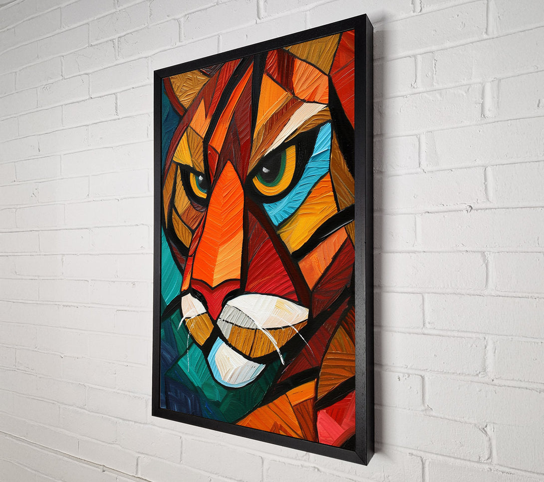  A Canvas Print of Crimson Feline Gaze Canvas Art